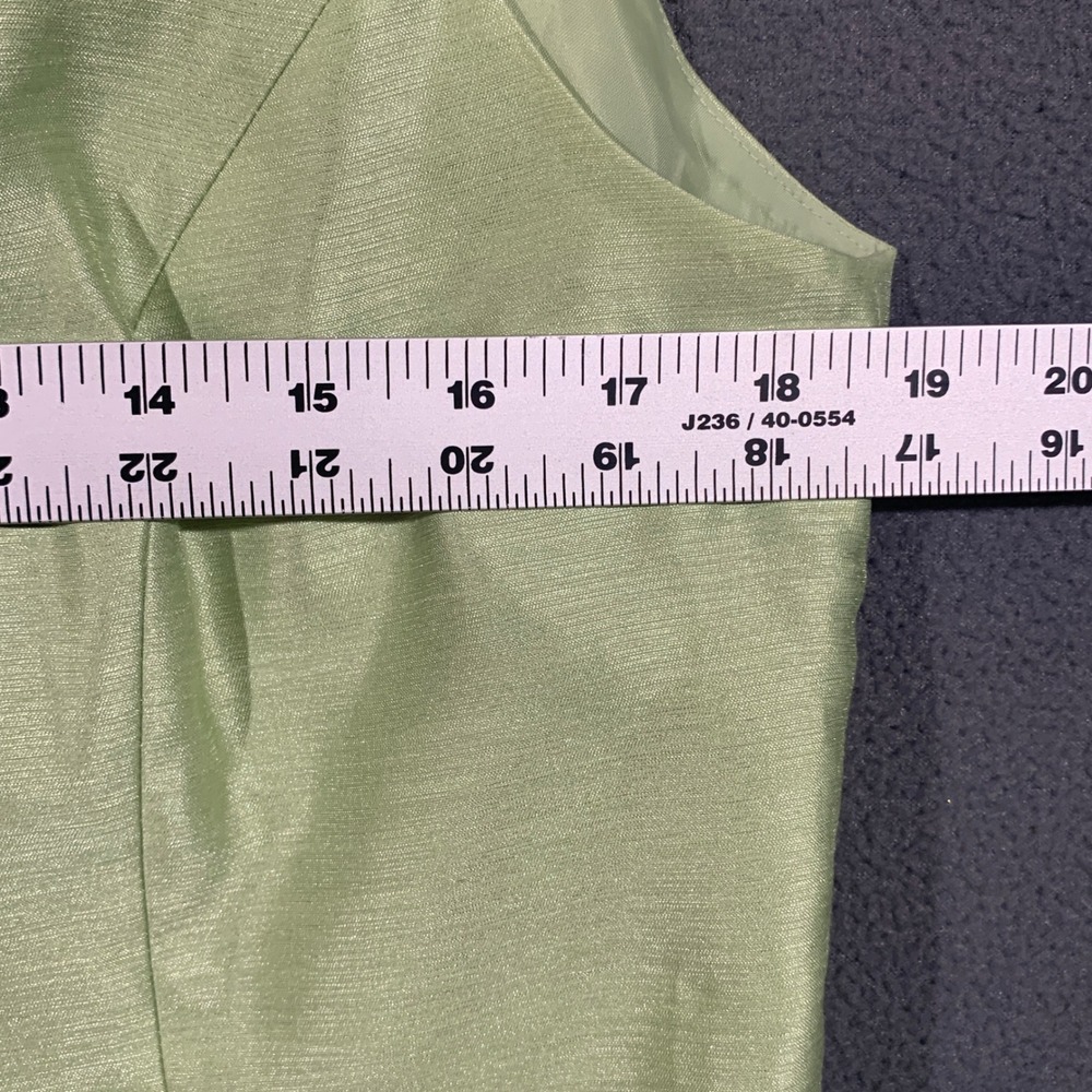 Kasper Womens 3 Piece Skirt Suit Chartreuse Green Beaded Size 10 Formal - Picture 10 of 16